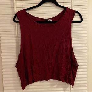 Love Culture | wine red cropped muscle tank